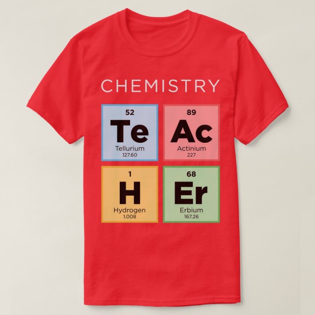 Chemistry Teacher Periodic Table of Elements Scien T-Shirt (Design Front)