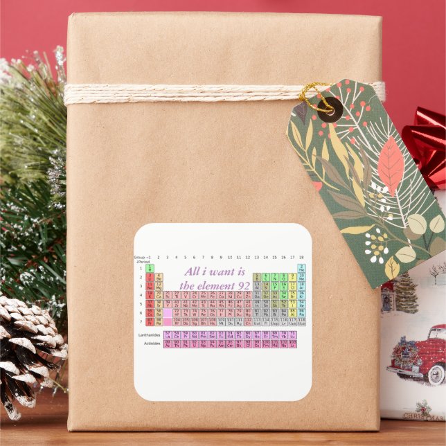 Chemistry Teacher - Periodic Table Science Teacher Square Sticker (Holiday)