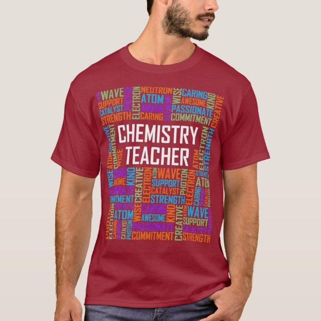 Chemistry Teacher Word Traits Gift for Chemist T-Shirt (Front)