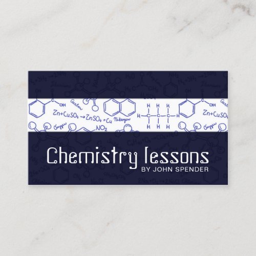 Chemistry Teaching Tutor Blue Business Card