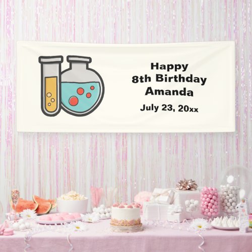 Chemistry Test Tube and Beaker Birthday Banner