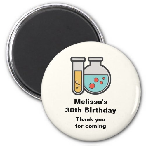 Chemistry Test Tube and Beaker Birthday Thank You Magnet