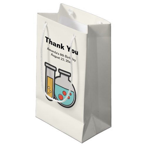 Chemistry Test Tube and Beaker Birthday Thank You Small Gift Bag