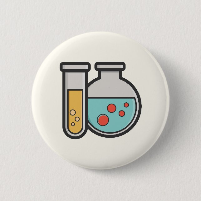 Chemistry Test Tube and Beaker Button (Front)