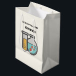 Chemistry Test Tube and Beaker Congratulations Medium Gift Bag<br><div class="desc">Gift bag with a cute illustration of a test tube holding yellow liquid and a rounded flask/beaker holding green liquid with red bubbles.</div>