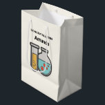 Chemistry Test Tube and Beaker Congratulations Medium Gift Bag<br><div class="desc">Gift bag with a cute illustration of a test tube holding yellow liquid and a rounded flask/beaker holding green liquid with red bubbles.</div>