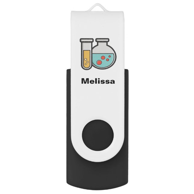 Chemistry Test Tube and Beaker Flash Drive (Front Vertical)