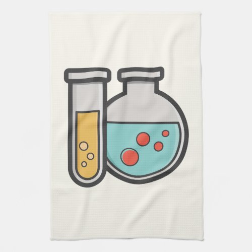 Chemistry Test Tube and Beaker Kitchen Towel