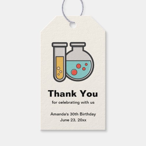 Chemistry Test Tube and Beaker Party Thank You Gift Tags