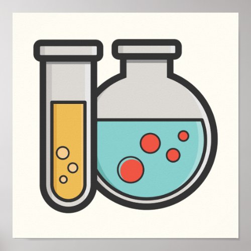 Chemistry Test Tube and Beaker Poster