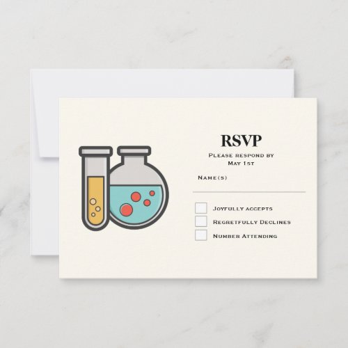Chemistry Test Tube and Beaker RSVP Card