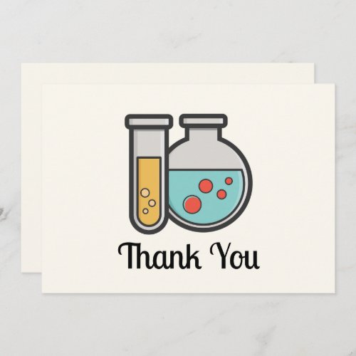 Chemistry Test Tube and Beaker Thank You Card