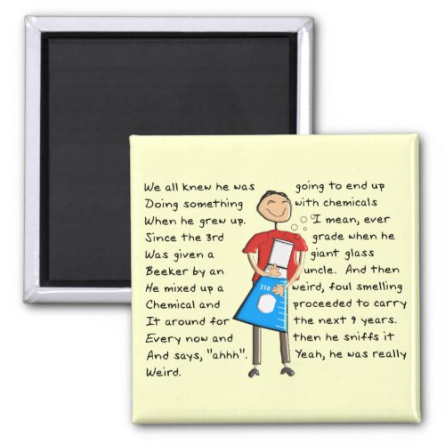 Chemistry The Giant Beeker Guy Hilarious Magnet