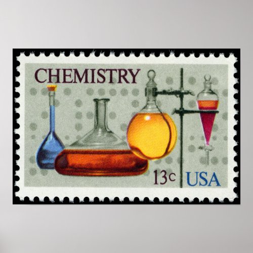 Chemistry US Stamp American Chemical Society  Poster