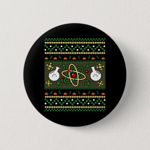 Chemistry Ugly Christmas Science Engineer Gift Button