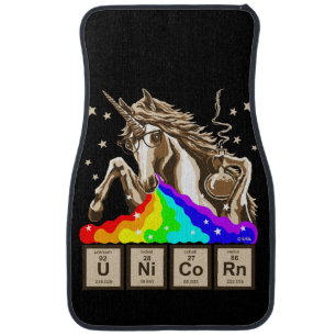 Chemistry unicorn pukes rainbow car floor mat