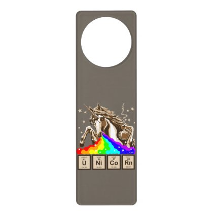 Chemistry unicorn pukes rainbow door hanger