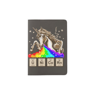 Chemistry unicorn pukes rainbow passport holder