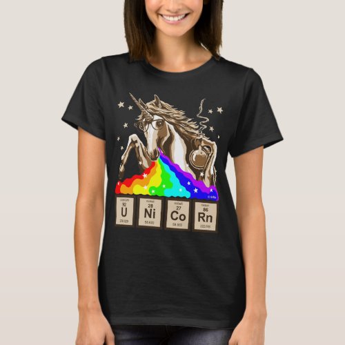 Chemistry unicorn pukes rainbow T_Shirt