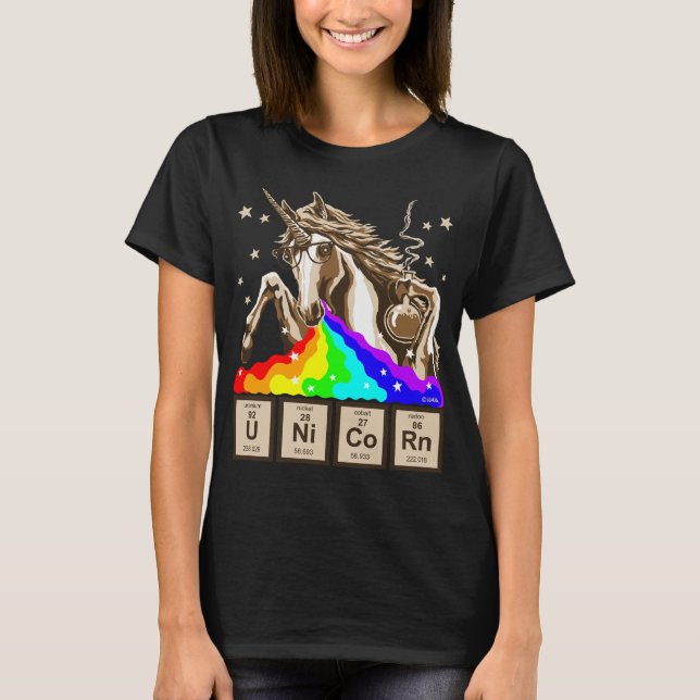 Chemistry unicorn pukes rainbow T-Shirt (Front)