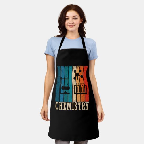 Chemistry vintage sunset retro stripes pattern apron
