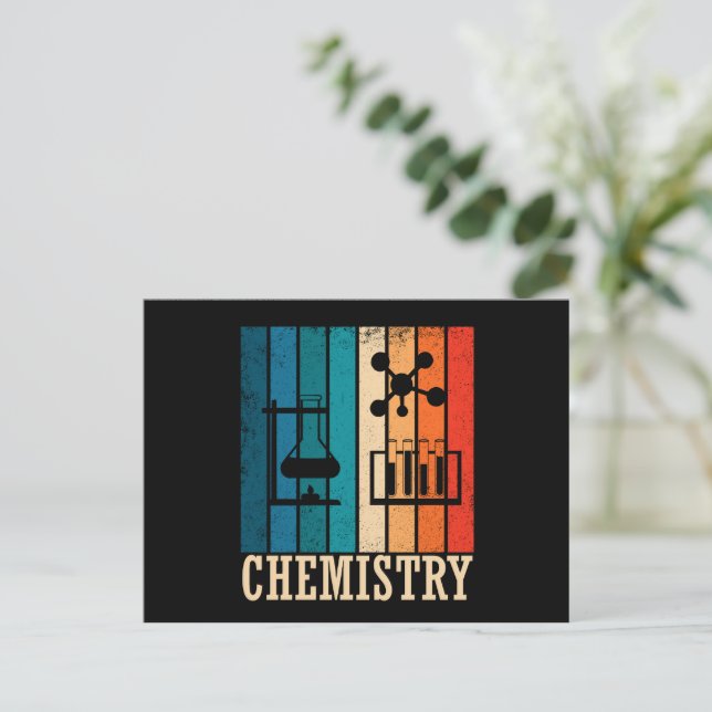 Chemistry vintage sunset retro stripes pattern holiday postcard (Standing Front)