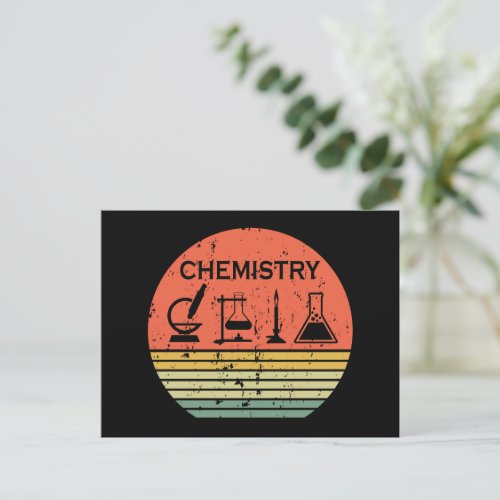 Chemistry vintage sunset retro stripes pattern holiday postcard