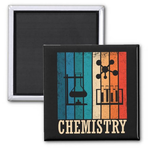 Chemistry vintage sunset retro stripes pattern magnet