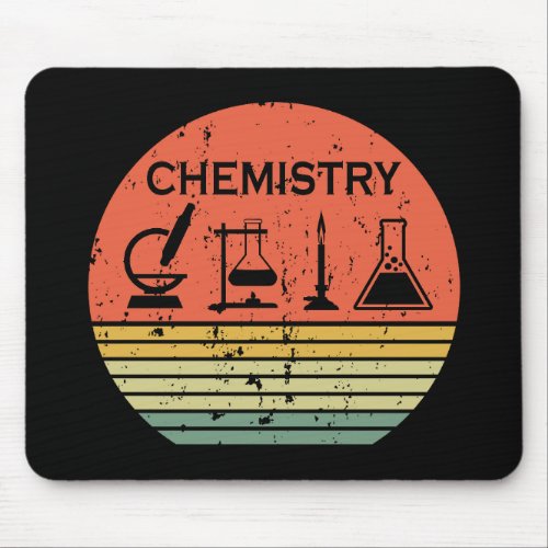 Chemistry vintage sunset retro stripes pattern mouse pad
