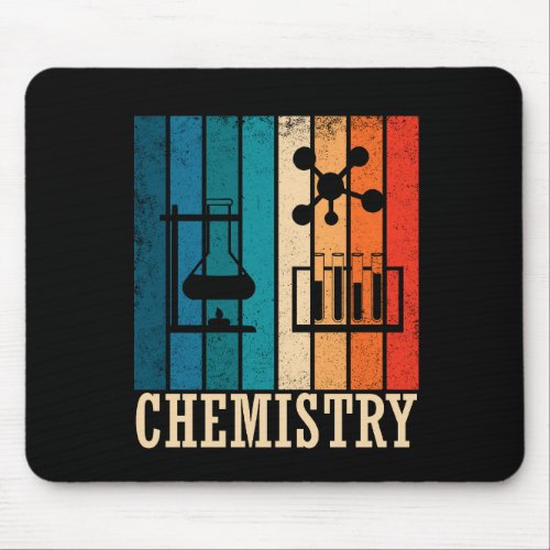 Chemistry vintage sunset retro stripes pattern mouse pad