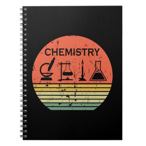 Chemistry vintage sunset retro stripes pattern notebook