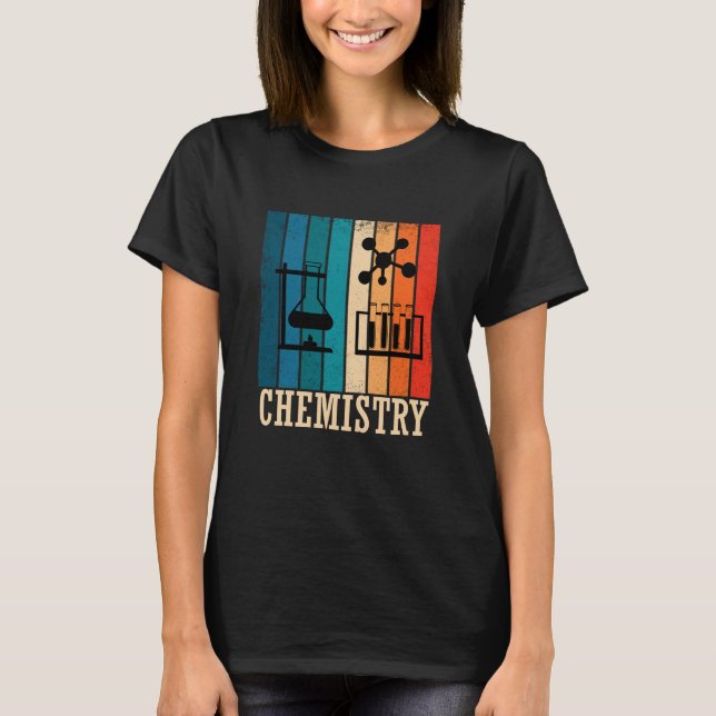 Chemistry vintage sunset retro stripes pattern T-Shirt (Front)