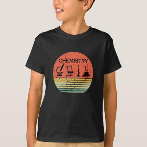 Chemistry vintage sunset retro stripes pattern T_Shirt