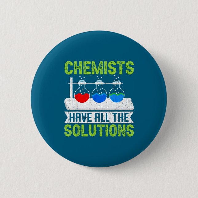 Chemists All Solutions Chemistry Lab Artwork Button (Front)