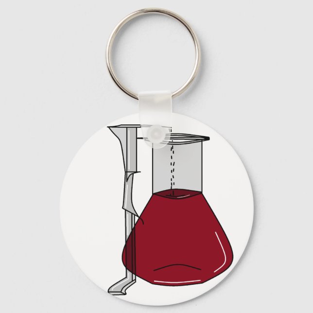 Chemists Chemistry Beakers Test Tubes Solutions Keychain (Front)