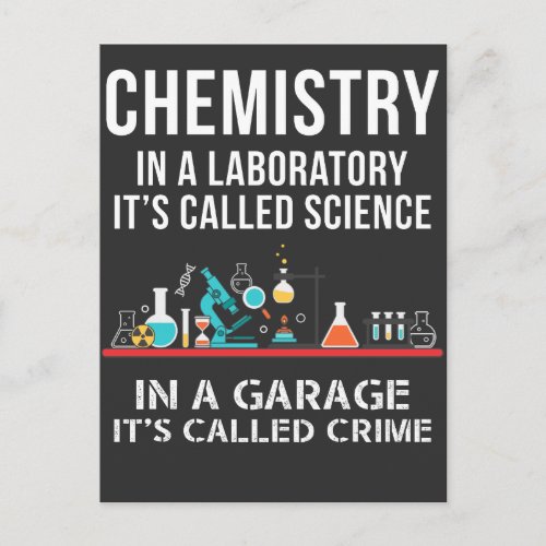 Chemisty Laboratory Science Garage Crime Chemist Postcard