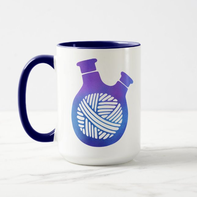 ChemKnits Creations Logo Mug - Navy (Left)
