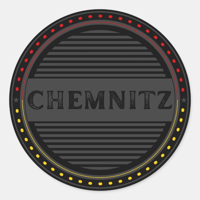 Chemnitz City Pride Emblem – German Identity Classic Round Sticker (Front)