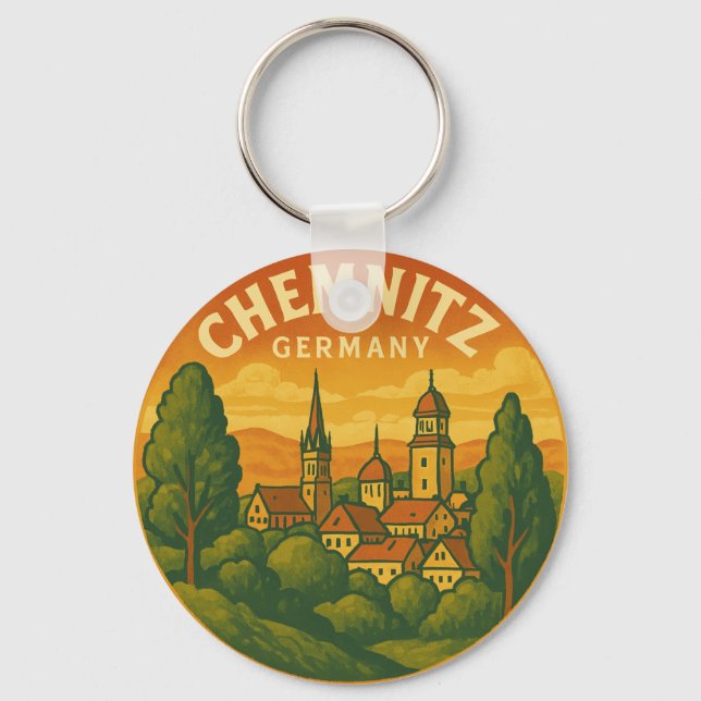 Chemnitz Germany Scenic Art Keychain (Front)