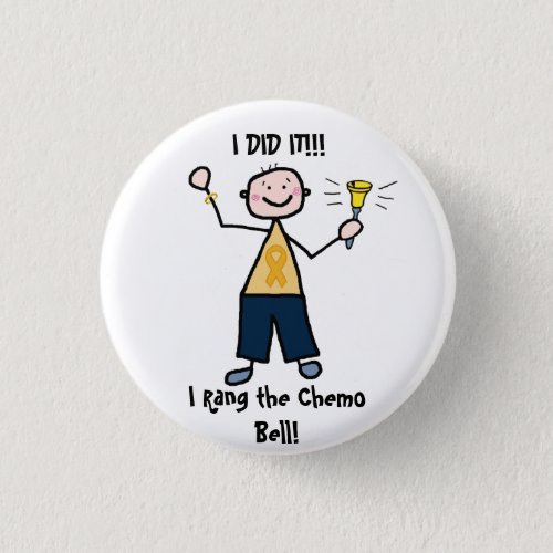 Chemo Bell _ Childhood Cancer Gold Ribbon Pinback Button