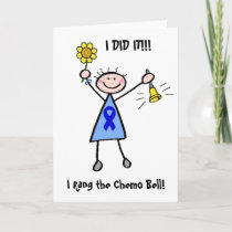 Chemo Bell - Colon Cancer Woman Card