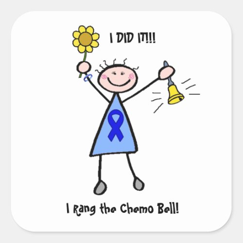 Chemo Bell _ Colon Cancer Woman Square Sticker