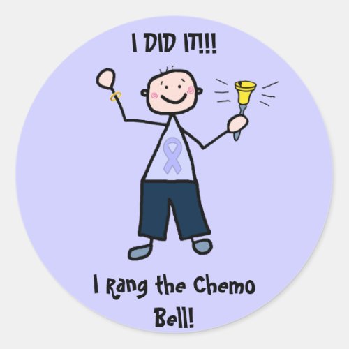 Chemo Bell _ General Cancer Male Classic Round Sticker