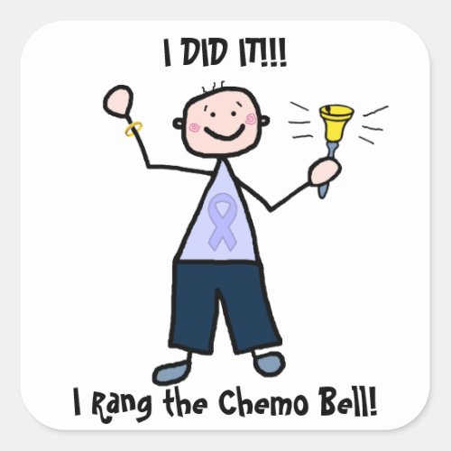 Chemo Bell _ General Cancer Male Square Sticker