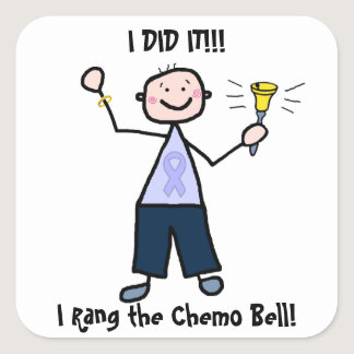 Chemo Bell - General Cancer Male Square Sticker