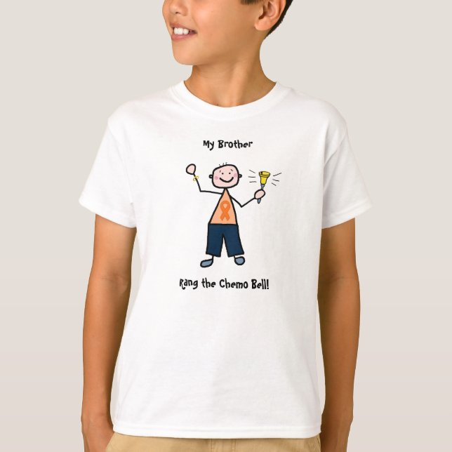 Chemo Bell - Leukemia Man or Boy T-Shirt (Front)