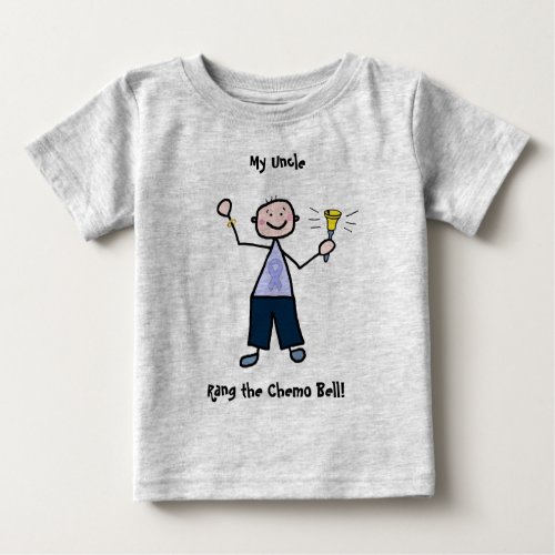 Chemo Bell Man _ Periwinkle Ribbon Stomach Cancer Baby T_Shirt