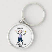 Chemo Bell Man - Periwinkle Ribbon Stomach Cancer Keychain