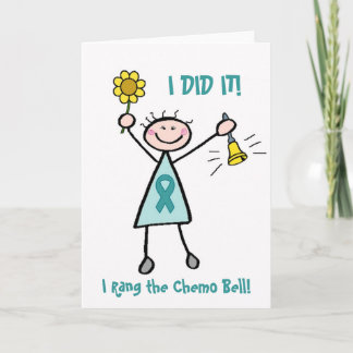 Chemo Bell - Ovarian Cancer Teal Ribbon Card