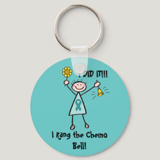 Chemo Bell - Ovarian Cancer Teal Ribbon Keychain